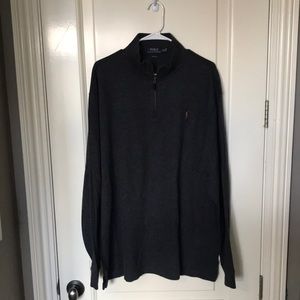 Polo by Ralph Lauren pullover 1/4 zip sweater. Grey heather. Size XXL.